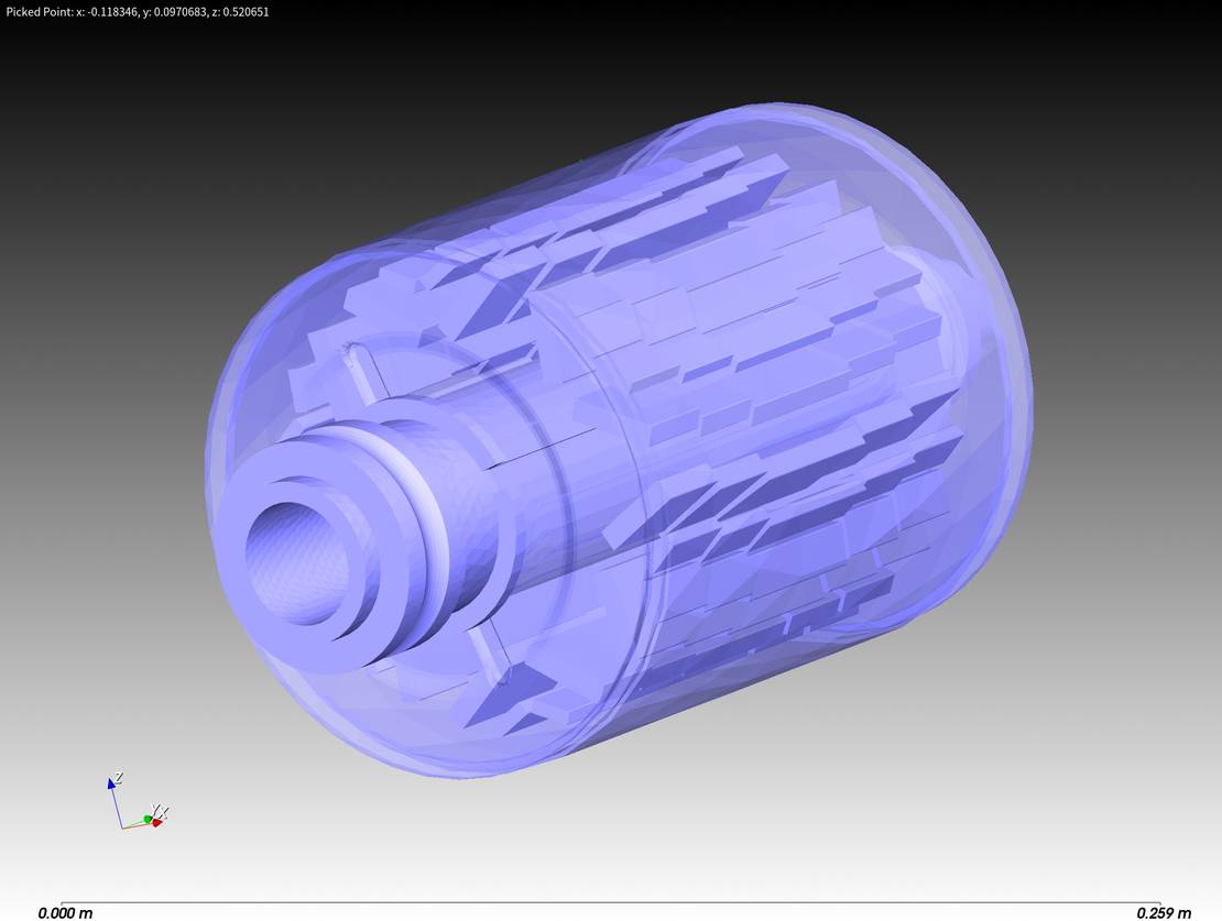 3D-Visualisierung von Welle, Rotor und Magneten mit physikalischen Kontaktflächen für die Wärmeleitfähigkeitsmodellierung