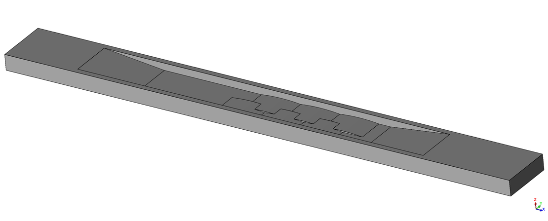 3D geometry of the channel with speed bumps, created using shonMesh